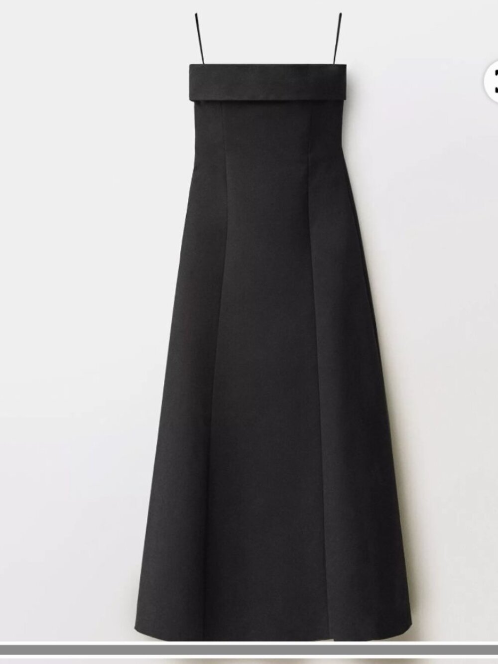 Black long strapless dress, size 6